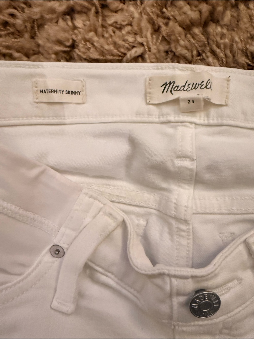 Madewell White Maternity Skinny Jeans - Picture 3 of 4